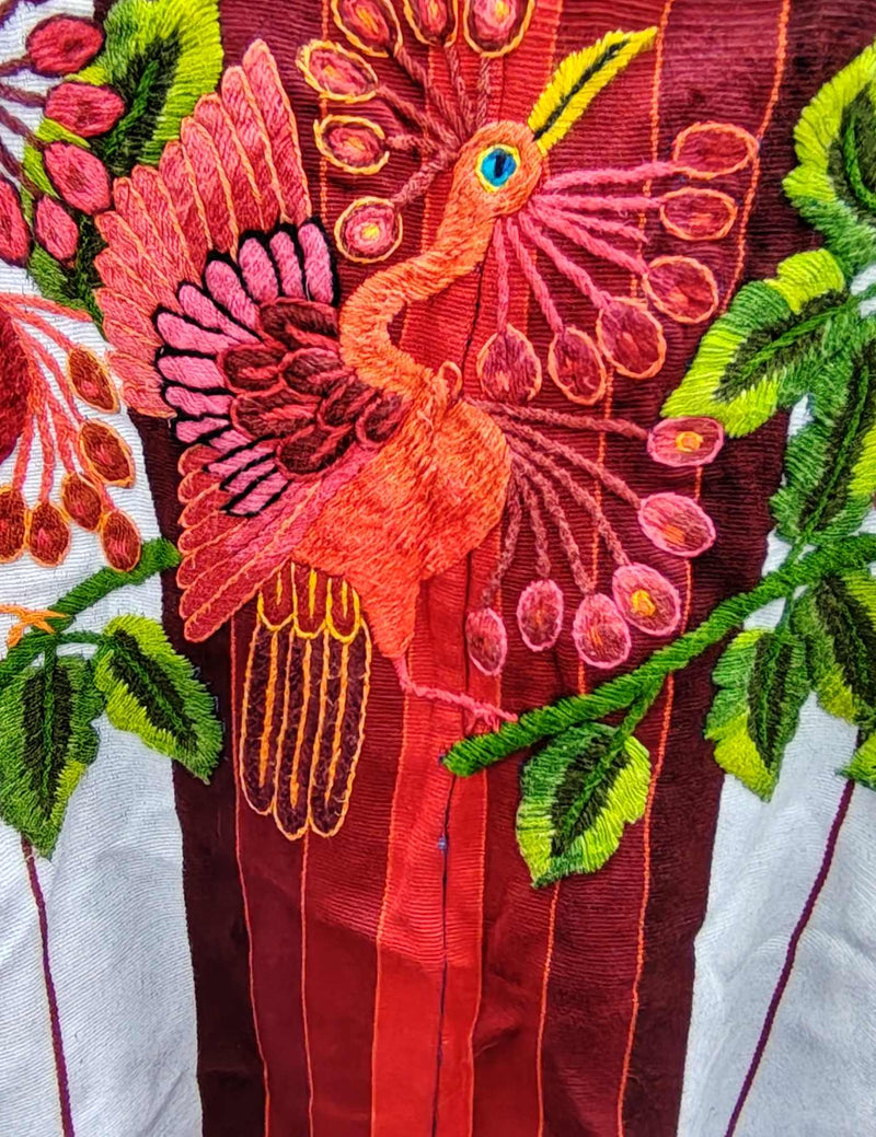 Red Peacocks Santiago Huipil #8-26