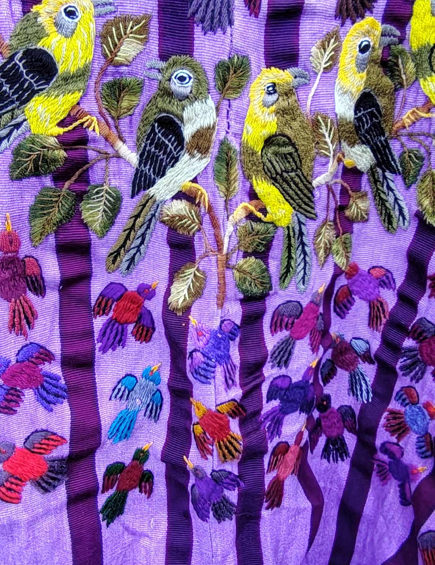 Purple Birds Santiago Huipil #8-32