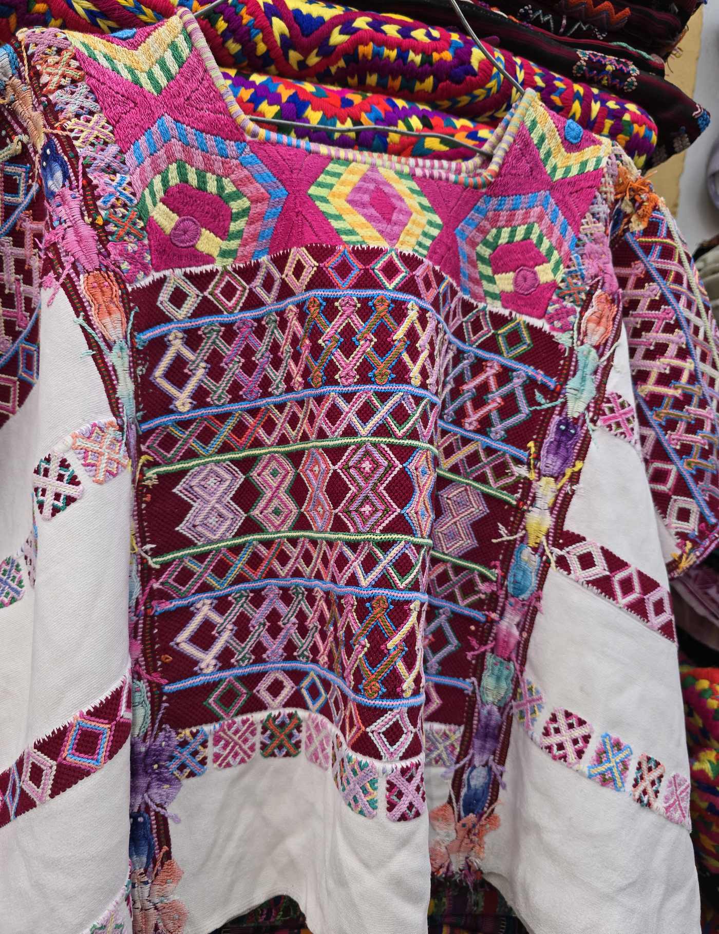 Colourful on White Colotenango Huipil #8-42