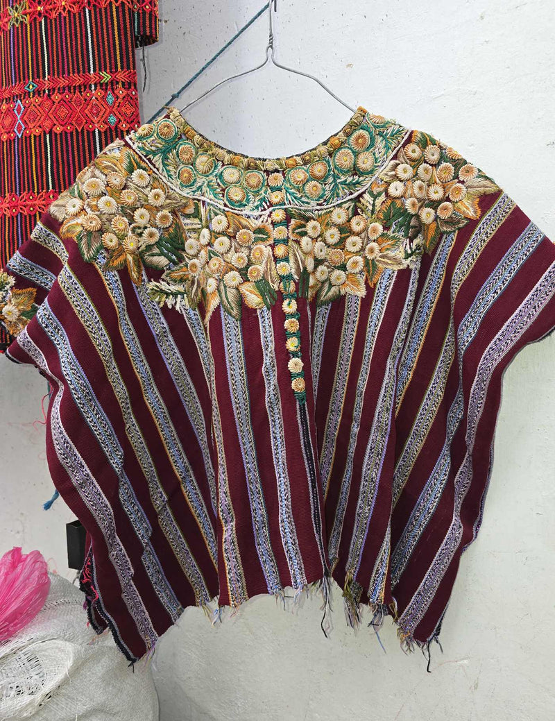 Gold Rococo Embroidery Patzún Huipil #8-45