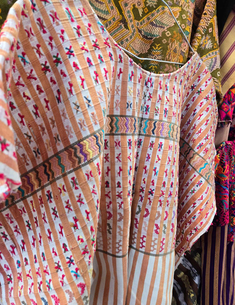 Beige and White Striped San Lucas Huipil #8-70
