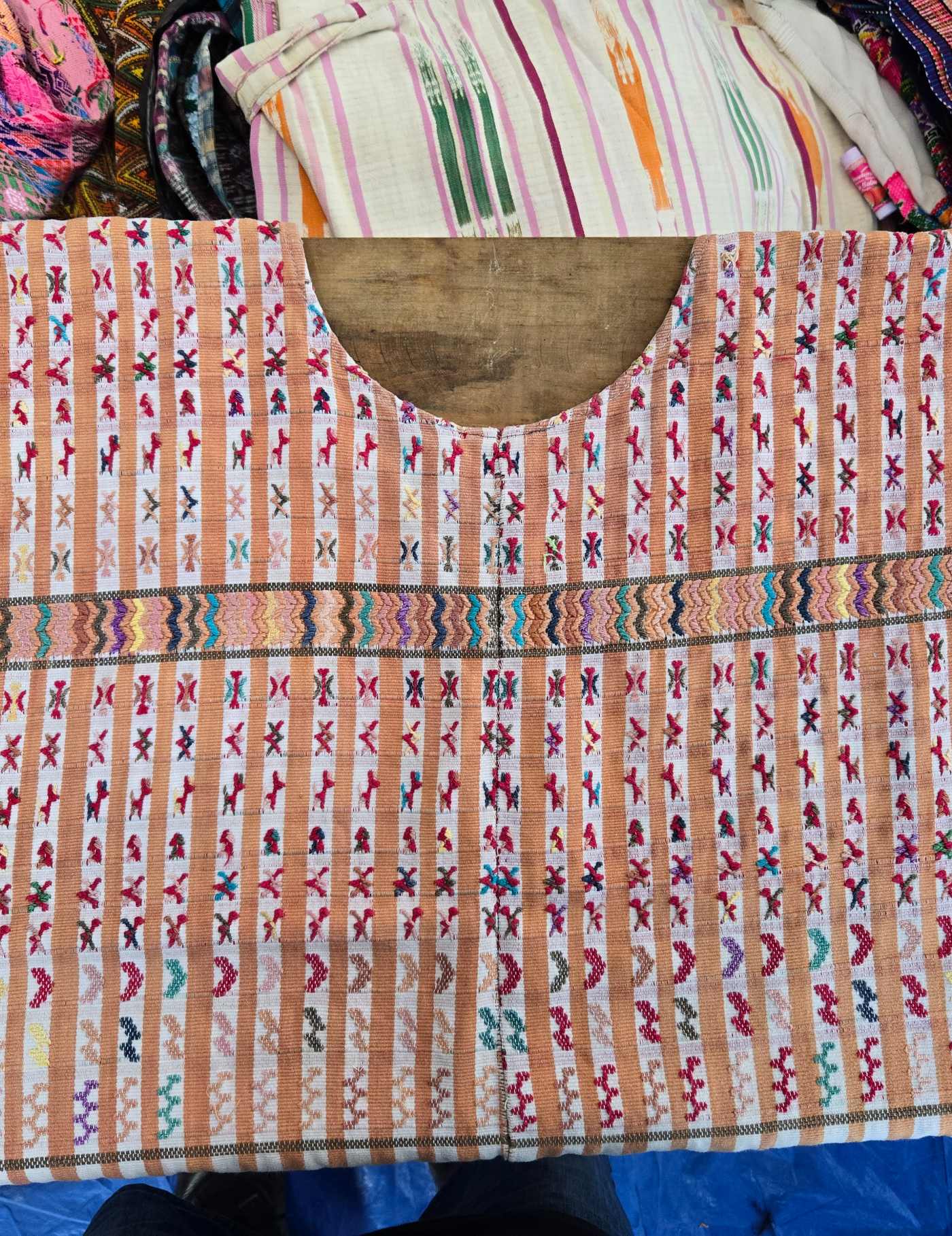 Beige and White Striped San Lucas Huipil #8-70