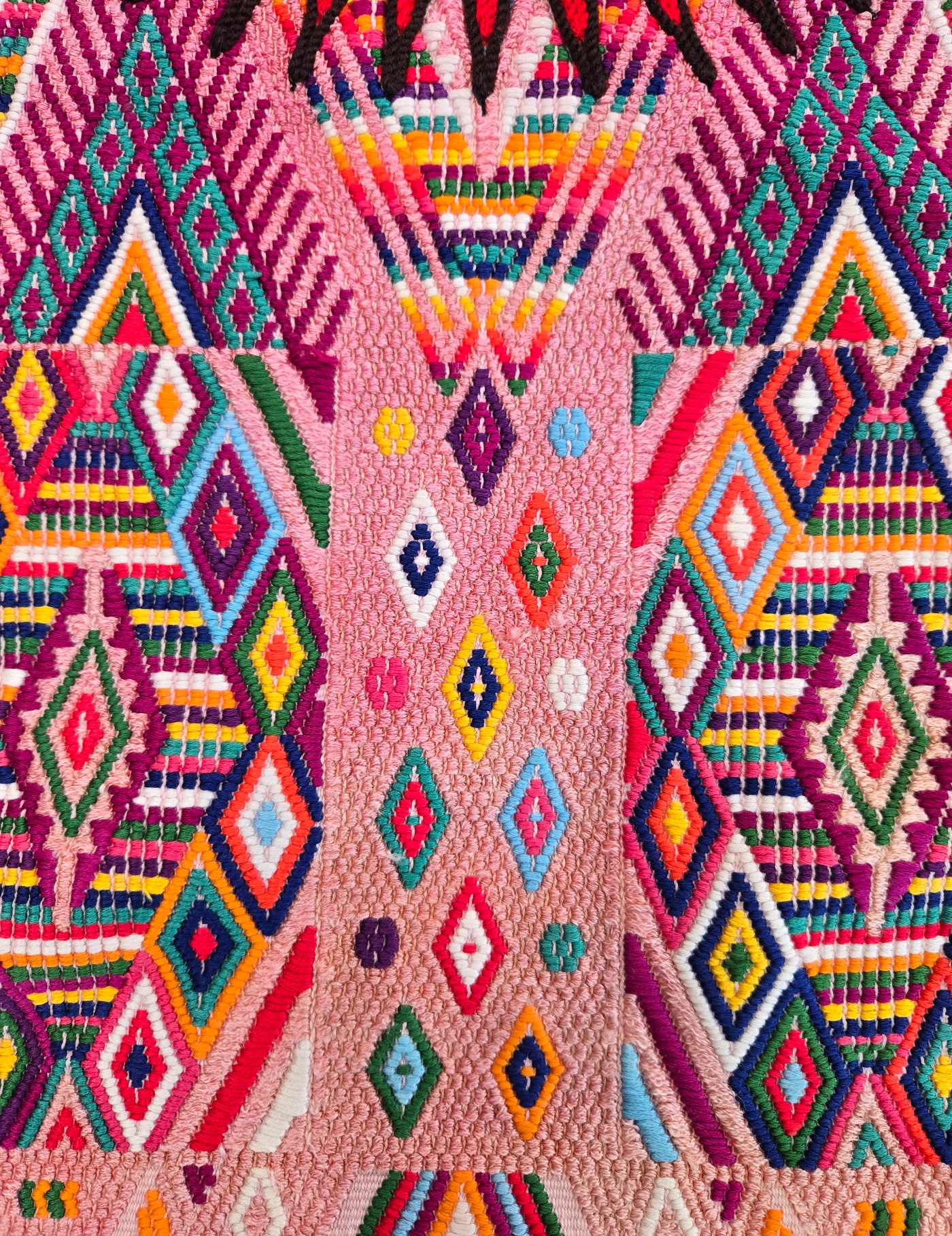 Pale pink geometric Chichicastenango Huipil #8-72