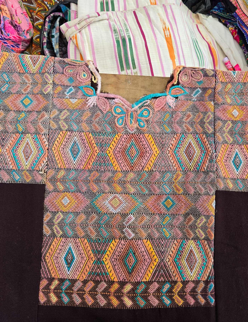 Brown Geometric Chichicastenango Huipil #8-73