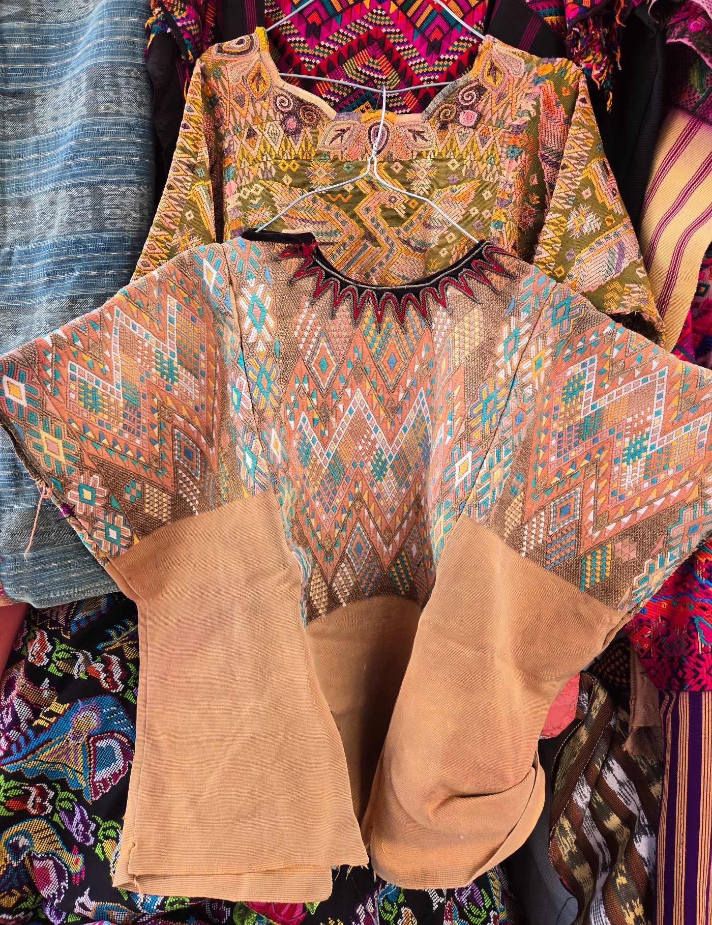 Caramel Geometric Chichicastenango Huipil #8-74