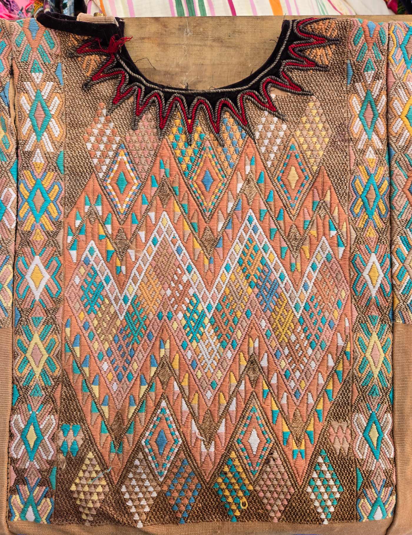 Caramel Geometric Chichicastenango Huipil #8-74