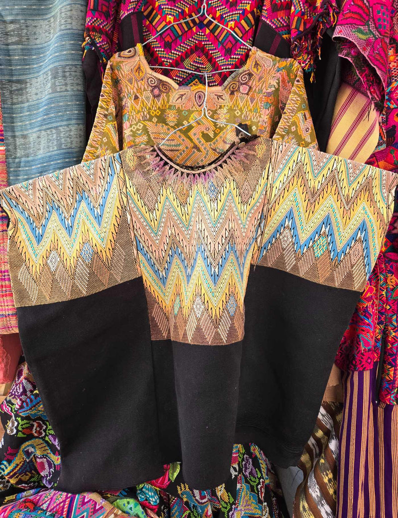 Brown and Yellow Geometric Chichicastenango Huipil #8-84