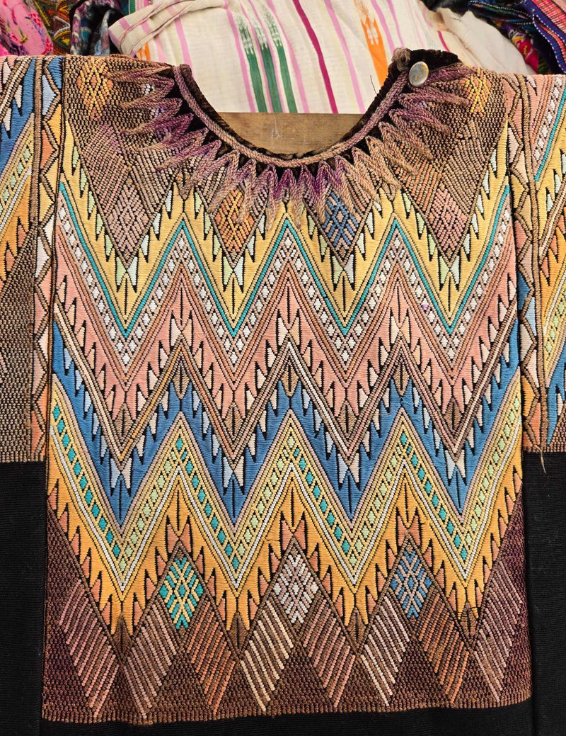 Brown and Yellow Geometric Chichicastenango Huipil #8-84
