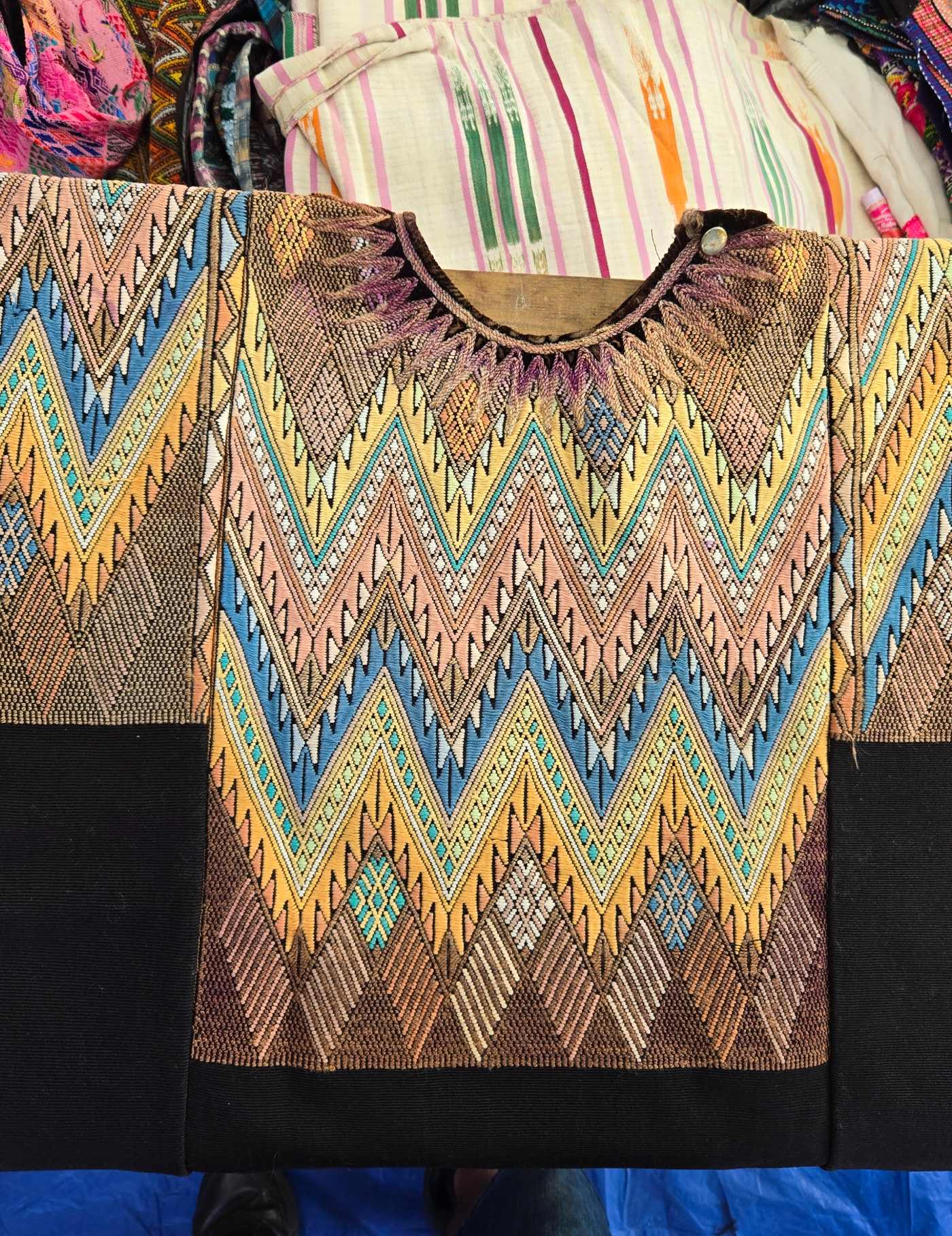 Brown and Yellow Geometric Chichicastenango Huipil #8-84
