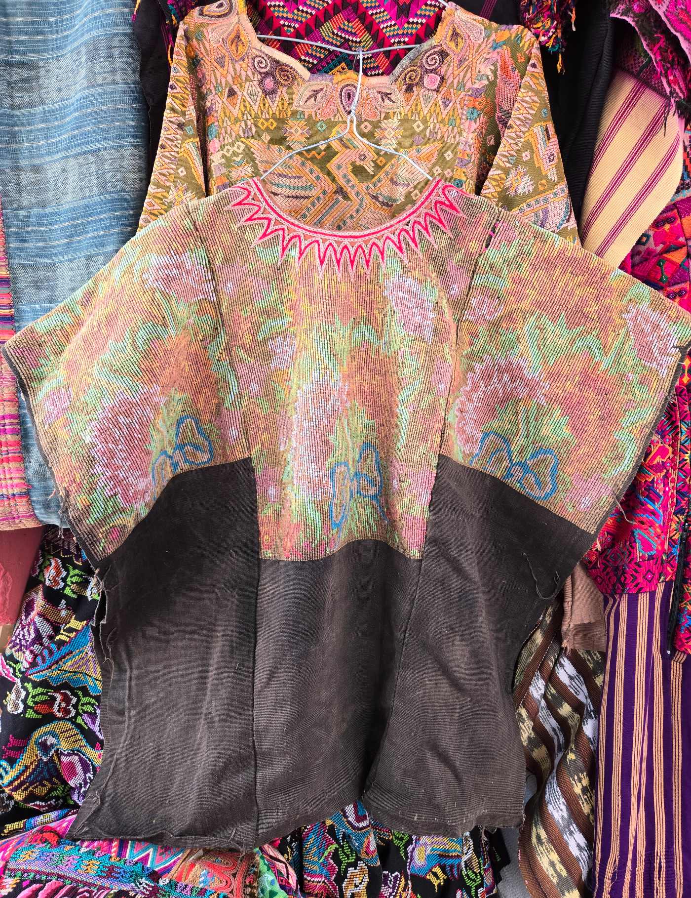 Pastel Vintage Flowers Chichicastenango Huipil #8-86
