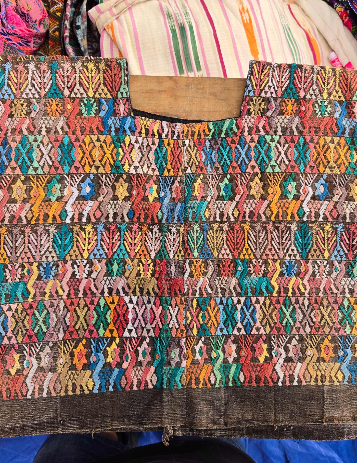 Colourful on Brown Cobán Huipil #8-87