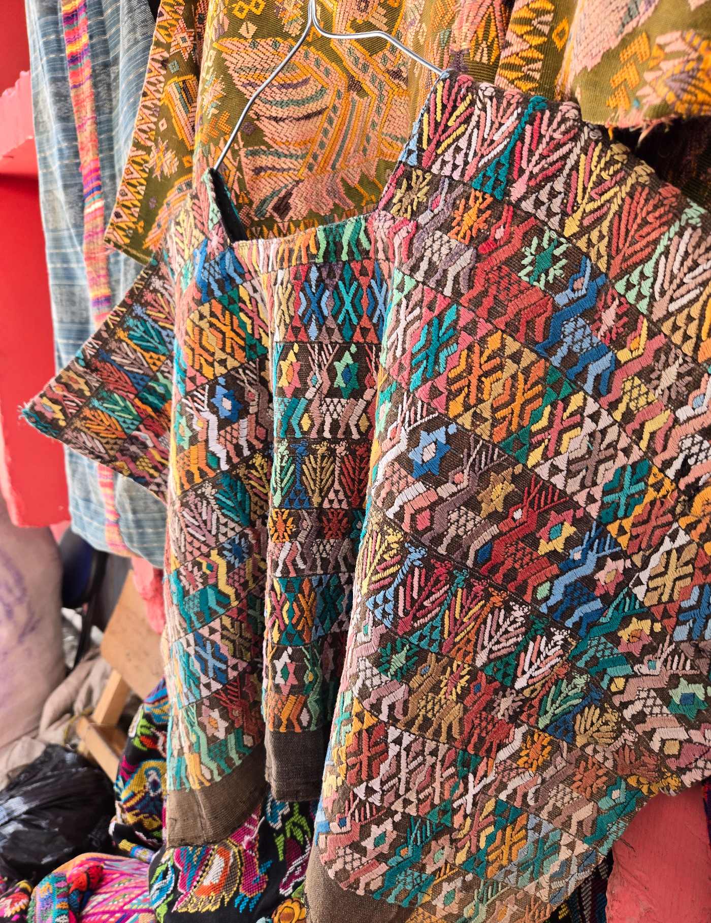Colourful on Brown Cobán Huipil #8-87