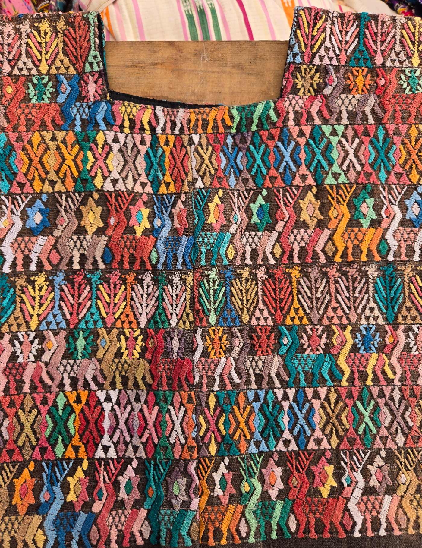 Colourful on Brown Cobán Huipil #8-87