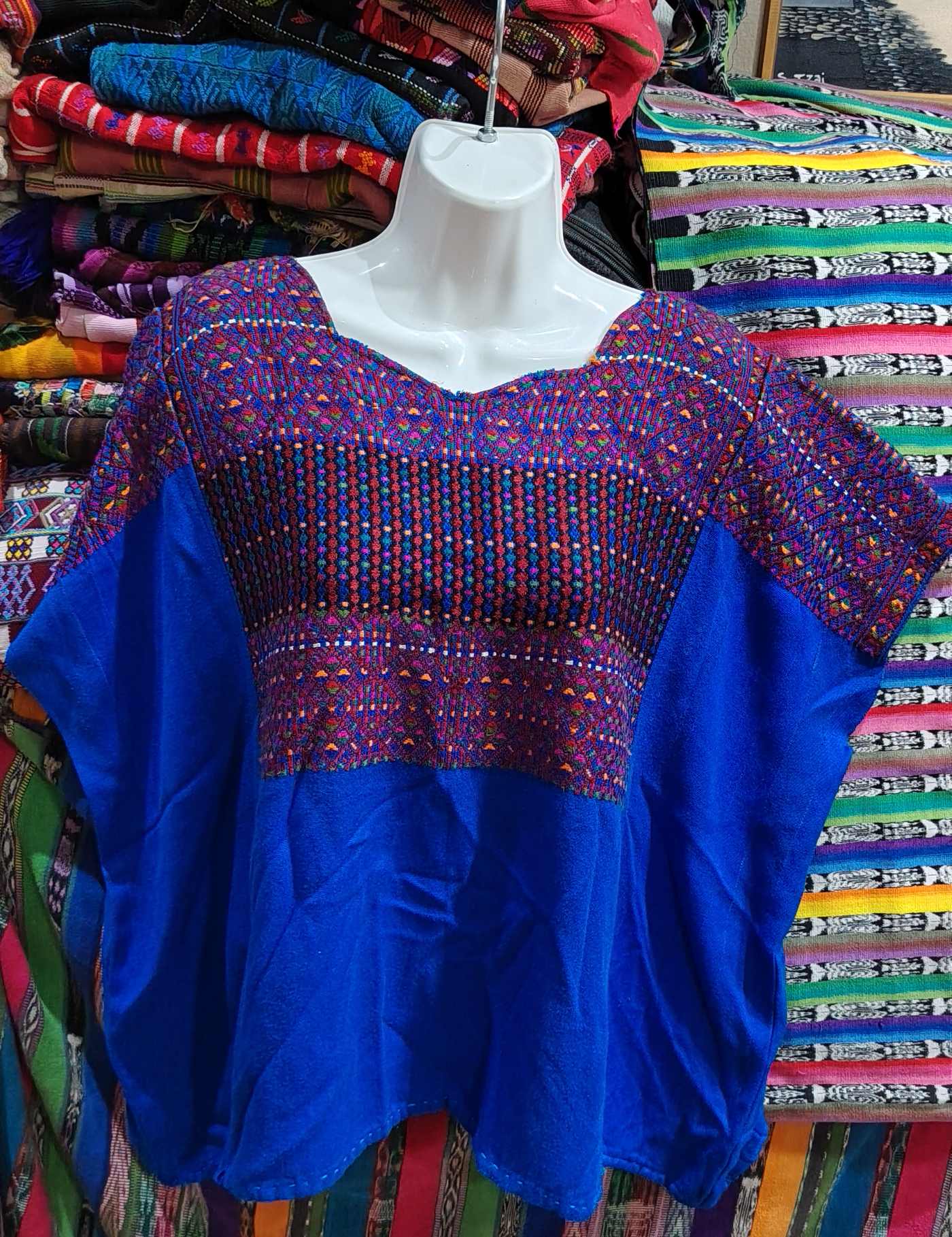Electric Blue Nahualá Huipil #8-94