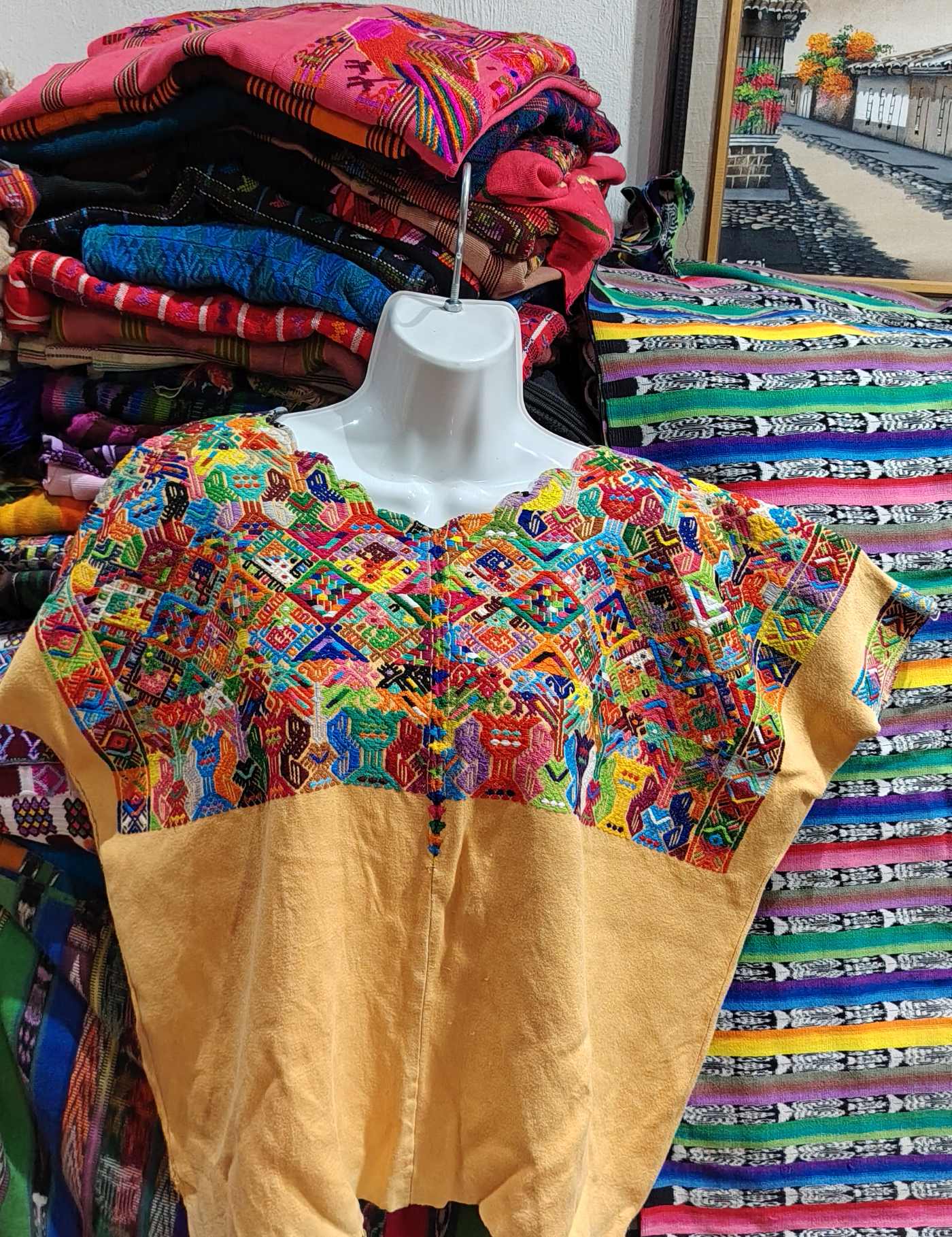 Colourful on Buttermilk Nahualá Huipil #8-100
