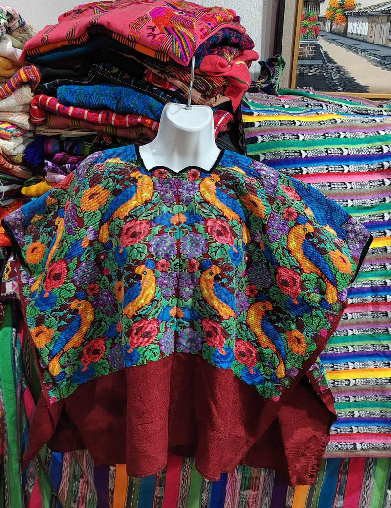 Parrots and Flowers Aguas Calientes Huipil #8-101