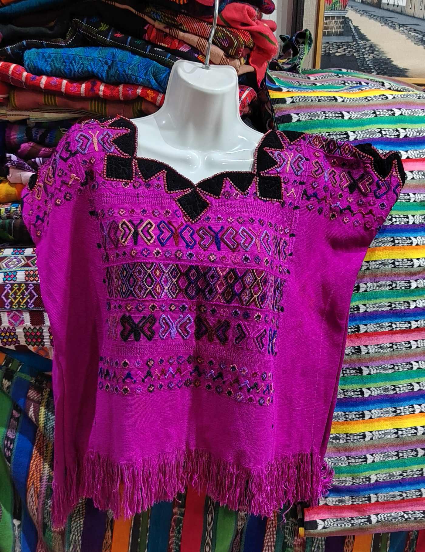 Fuchsia Butterflies Colotenango Huipil #8-105