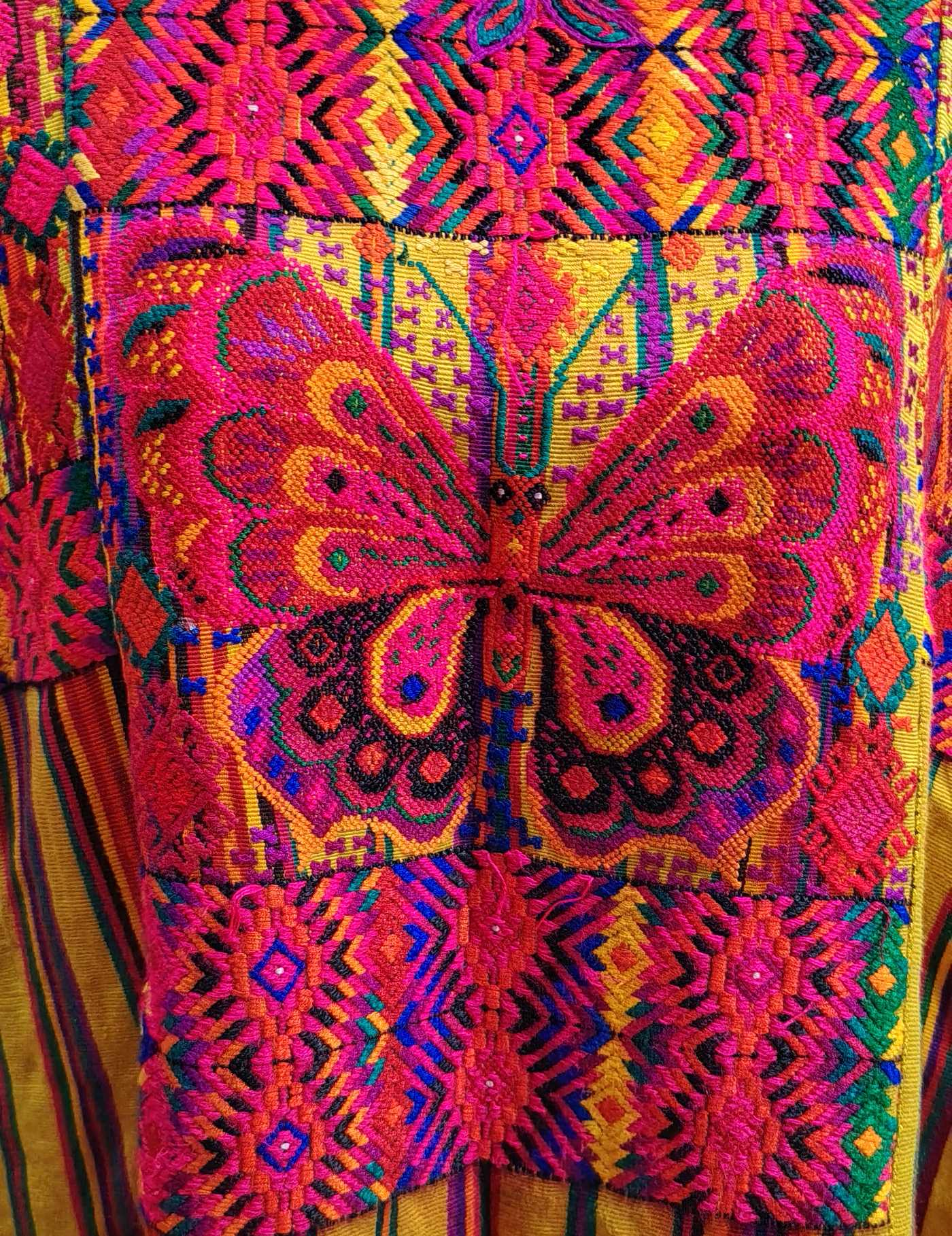 Butterflies and Stripes Chichicastenango Huipil #8-112