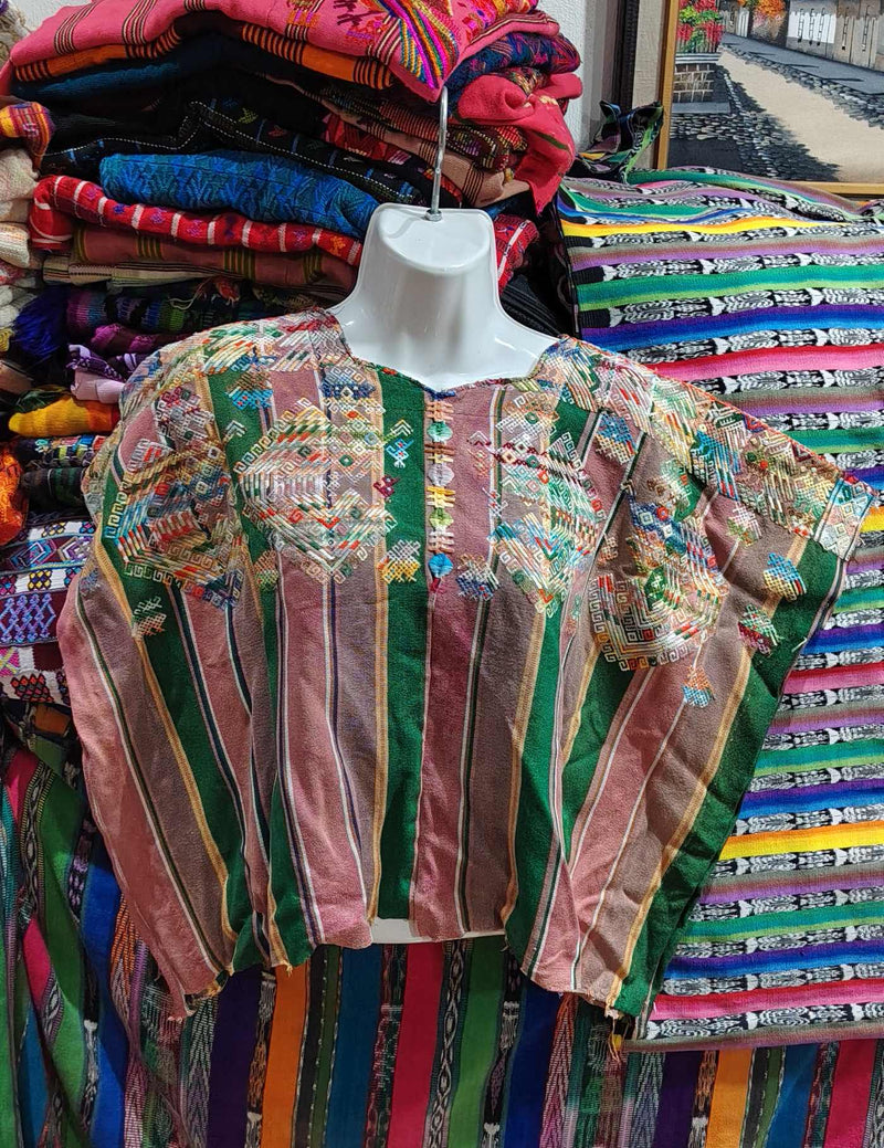Colourful Quetzales Nahualá Huipil #8-120