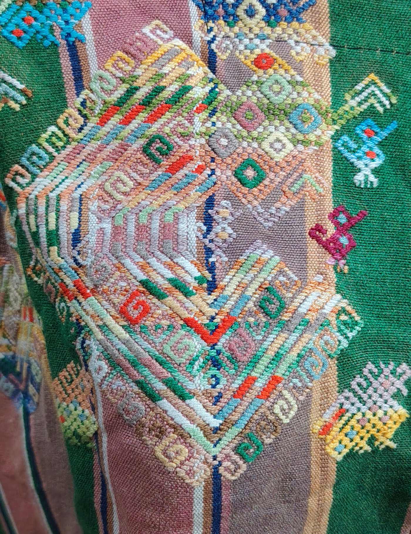 Colourful Quetzales Nahualá Huipil #8-120