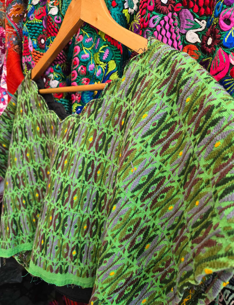 Lime Green Retro Cobán Huipil #8-127
