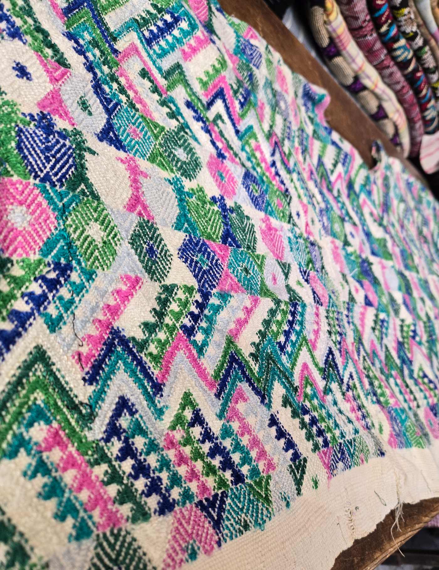 Pink and Blue Cobán Huipil #8-129
