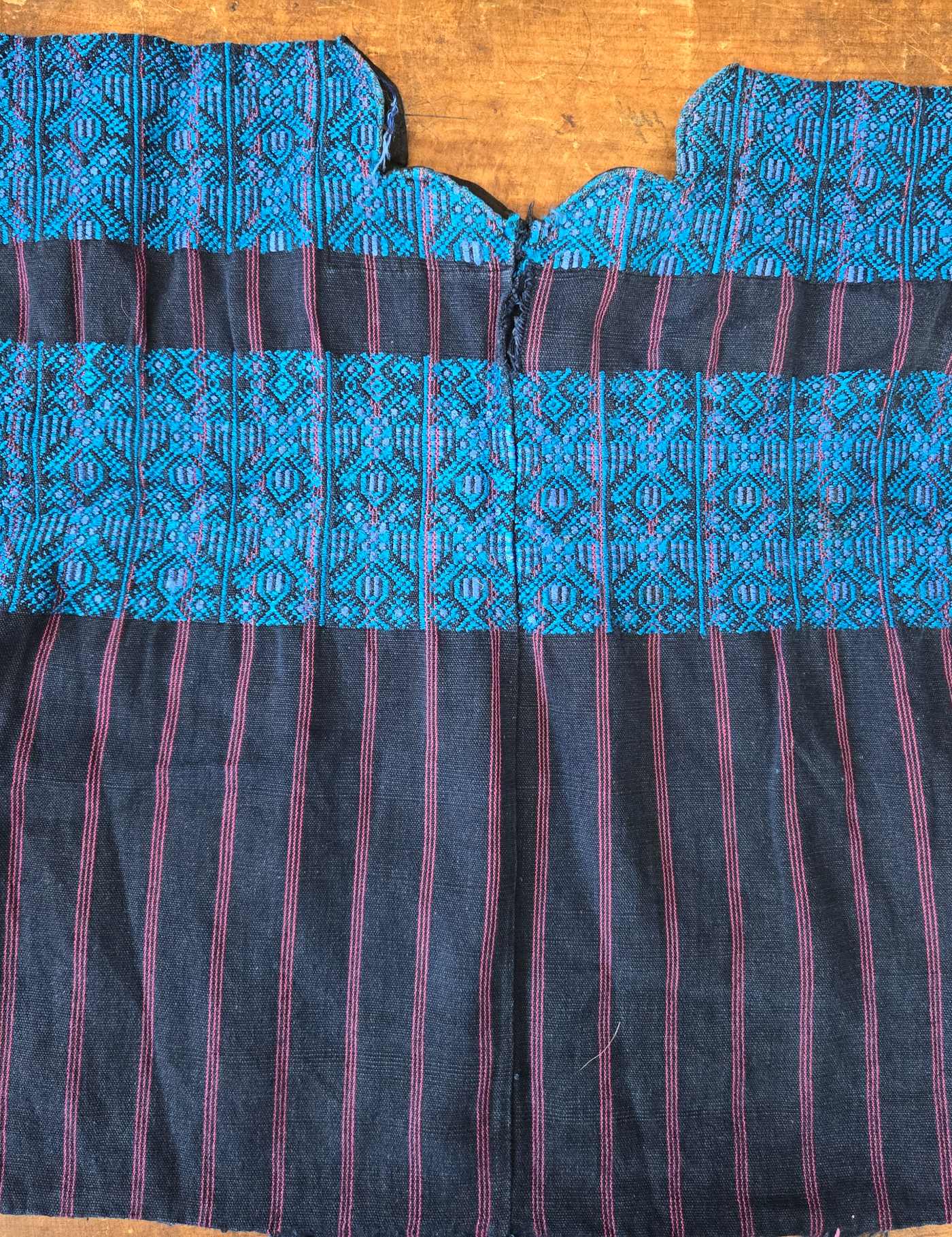 Indigo and Blue Two-Headed Horse Nahualá Huipil #8-132