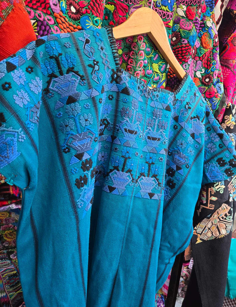 Bright Blue San Lucas Tolimán Huipil #8-135