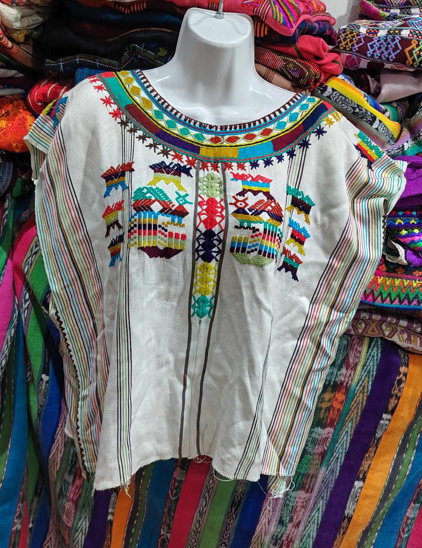 Colourful on White Chajul Huipil #8-138