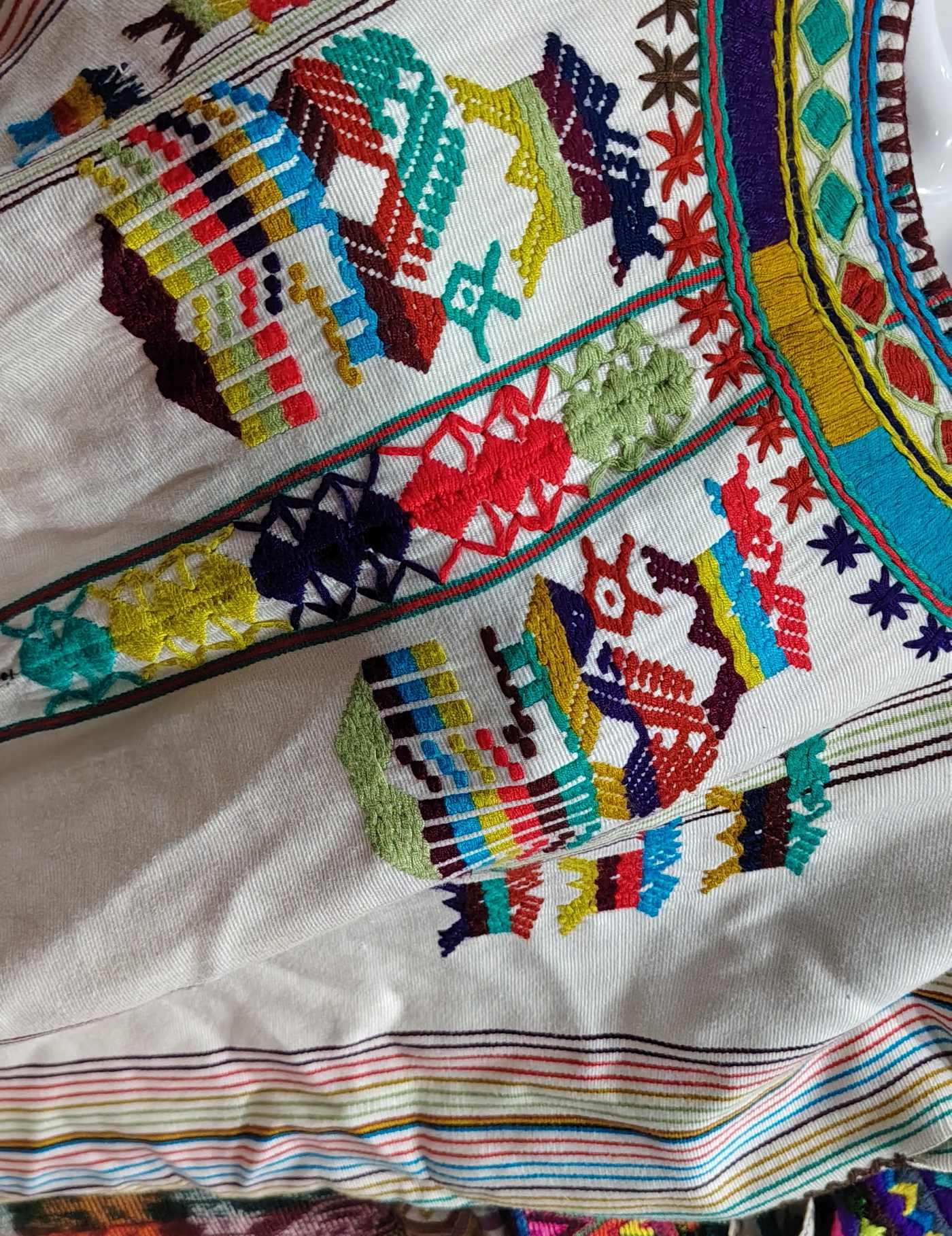 Colourful on White Chajul Huipil #8-138
