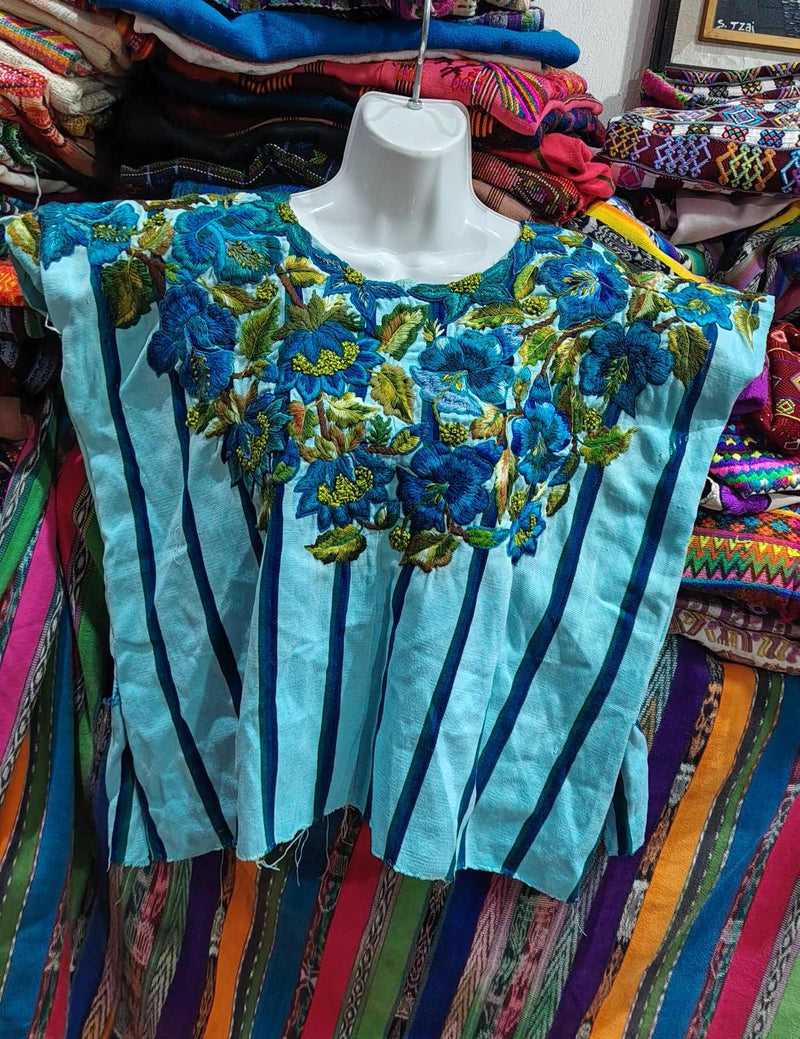 Blue Flowers Santiago Huipil #8-139