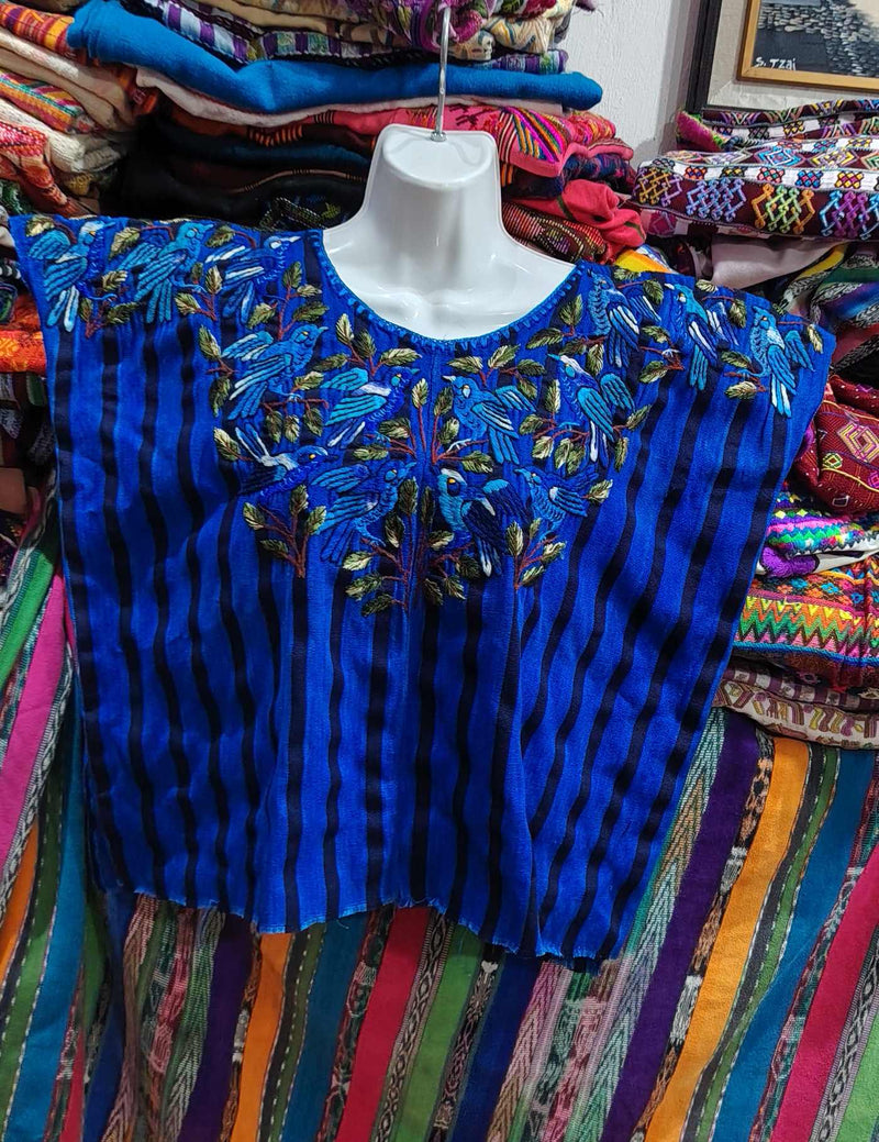 Electric Blue Birds Santiago Huipil #8-141