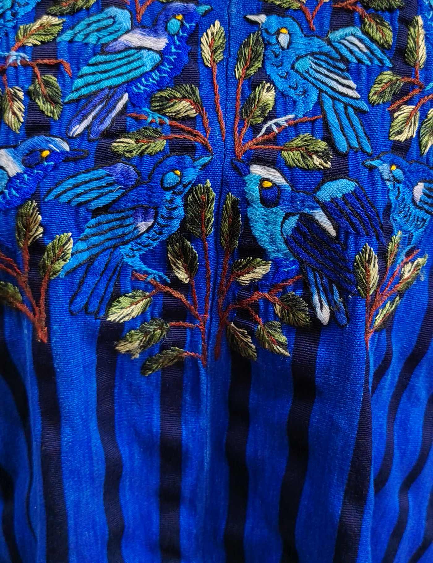 Electric Blue Birds Santiago Huipil #8-141