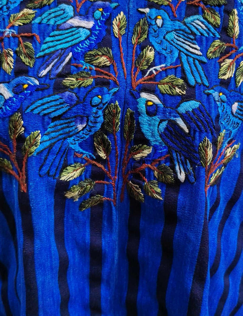 Electric Blue Birds Santiago Huipil #8-141