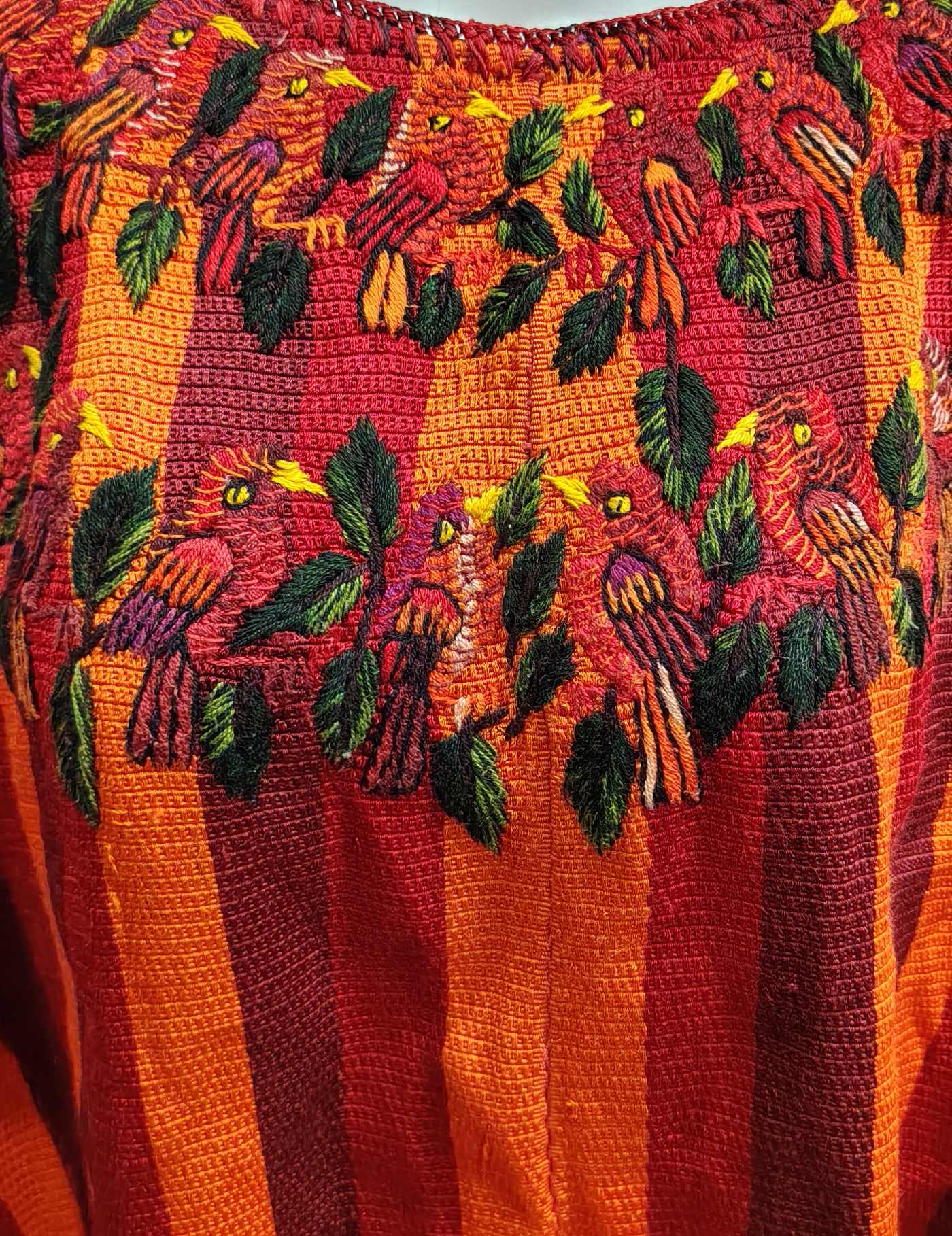 Deep Orange Birds Santiago Huipil #8-142