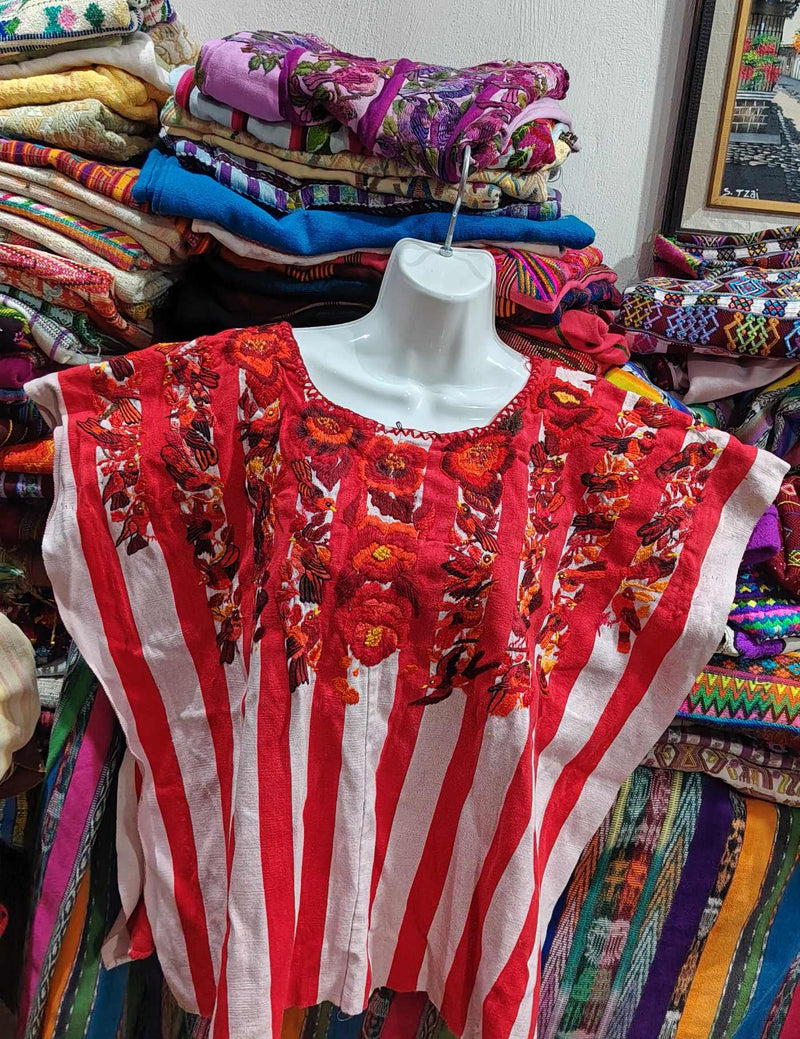 Red Birds and Flowers Santiago Huipil #8-144