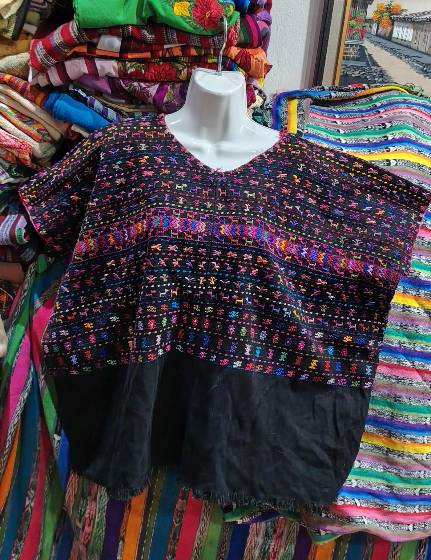 Black and Pink San Lucas Huipil #8-148