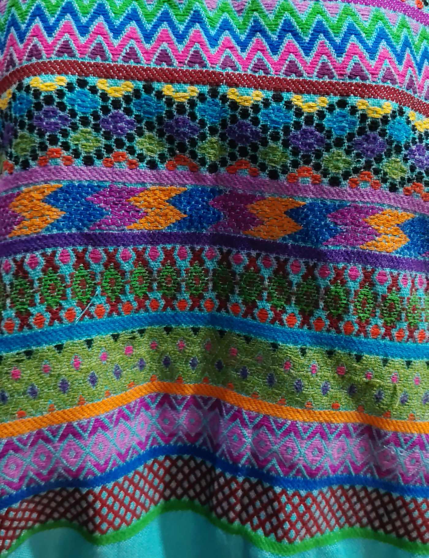 Blue and Green Geometric Totonicapán Huipil #8-149