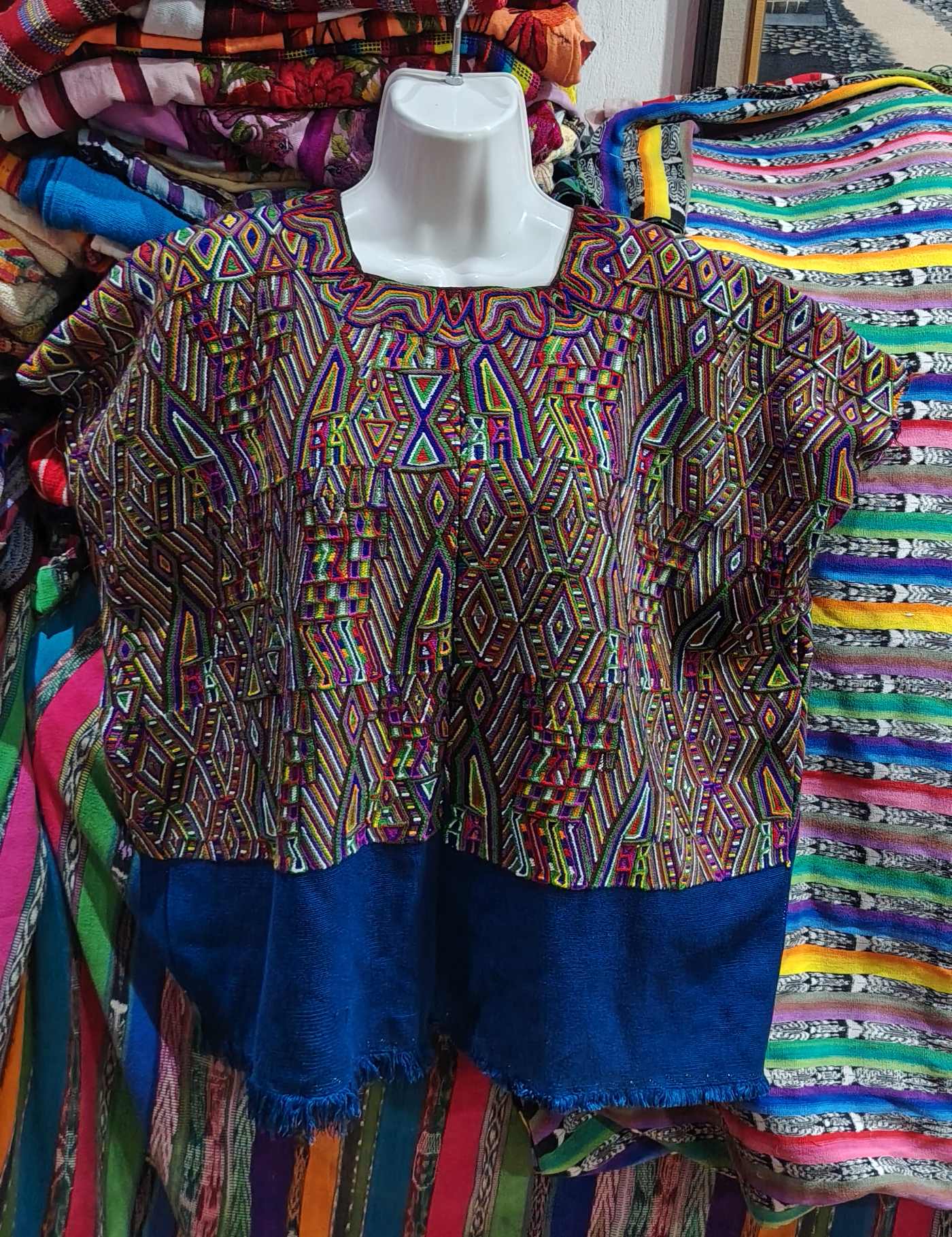 Blue and Red Nebaj Huipil #8-152