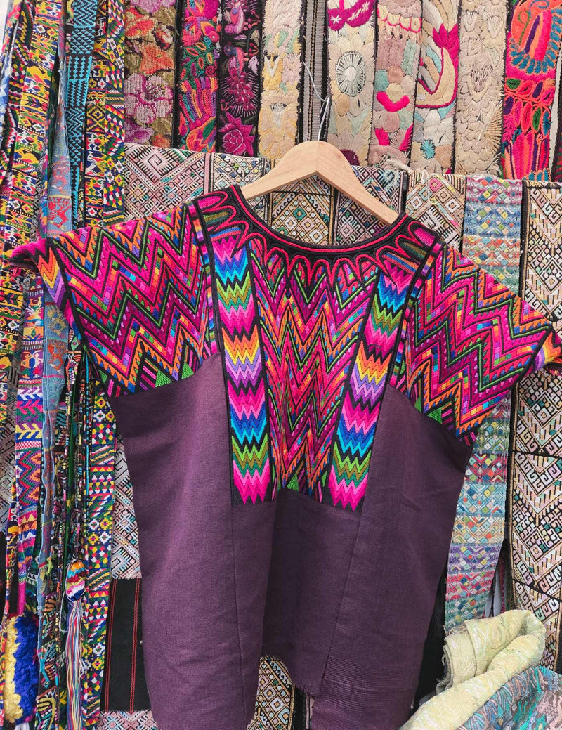 Brightly Coloured Geometric Chichicastenango Huipil #8-169