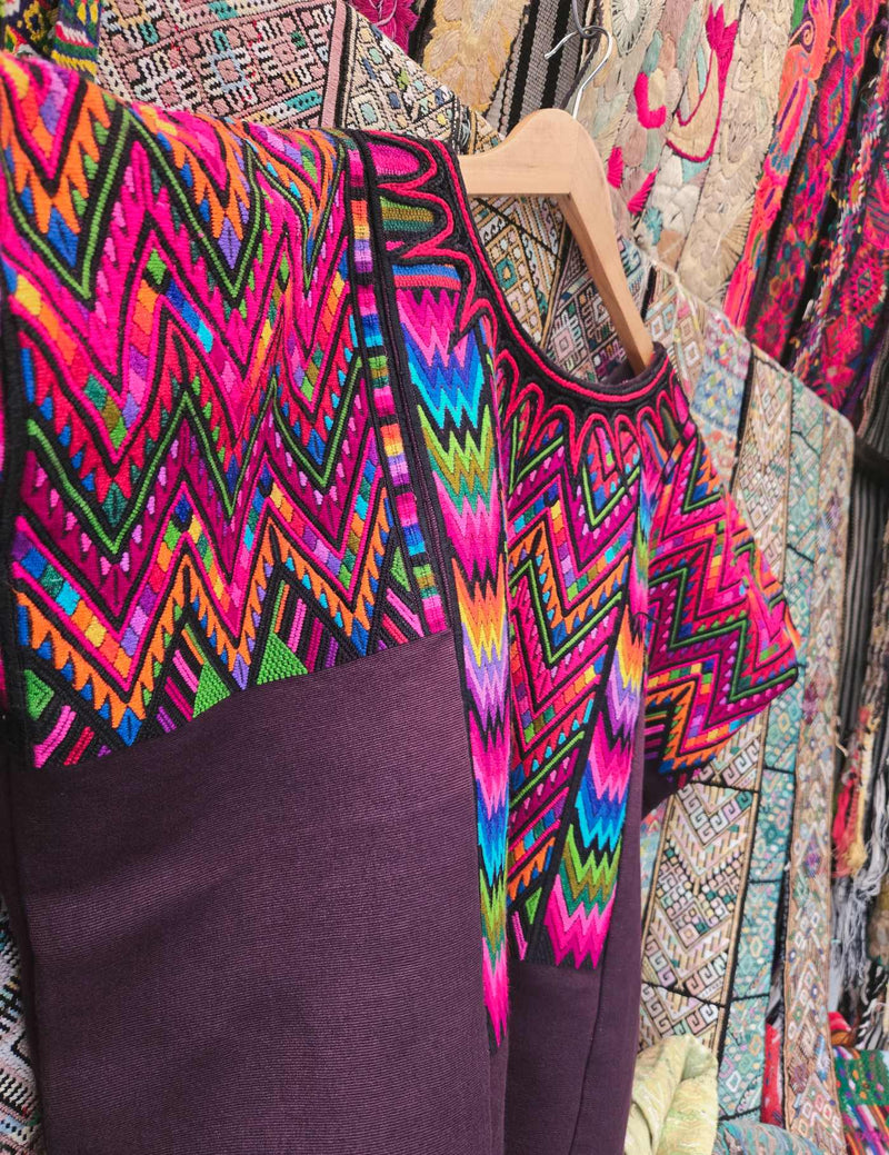 Brightly Coloured Geometric Chichicastenango Huipil #8-169