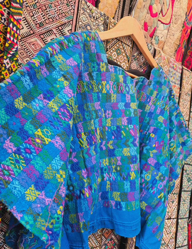 Bright Blue Cobán Huipil #8-170
