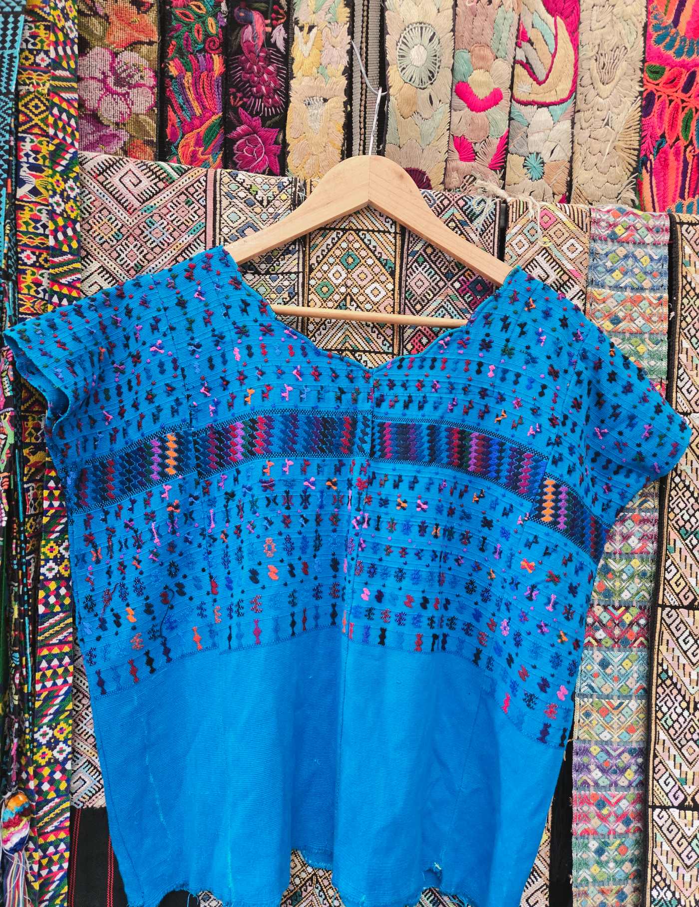 Bright Blue San Lucas Tolimán Huipil #8-187
