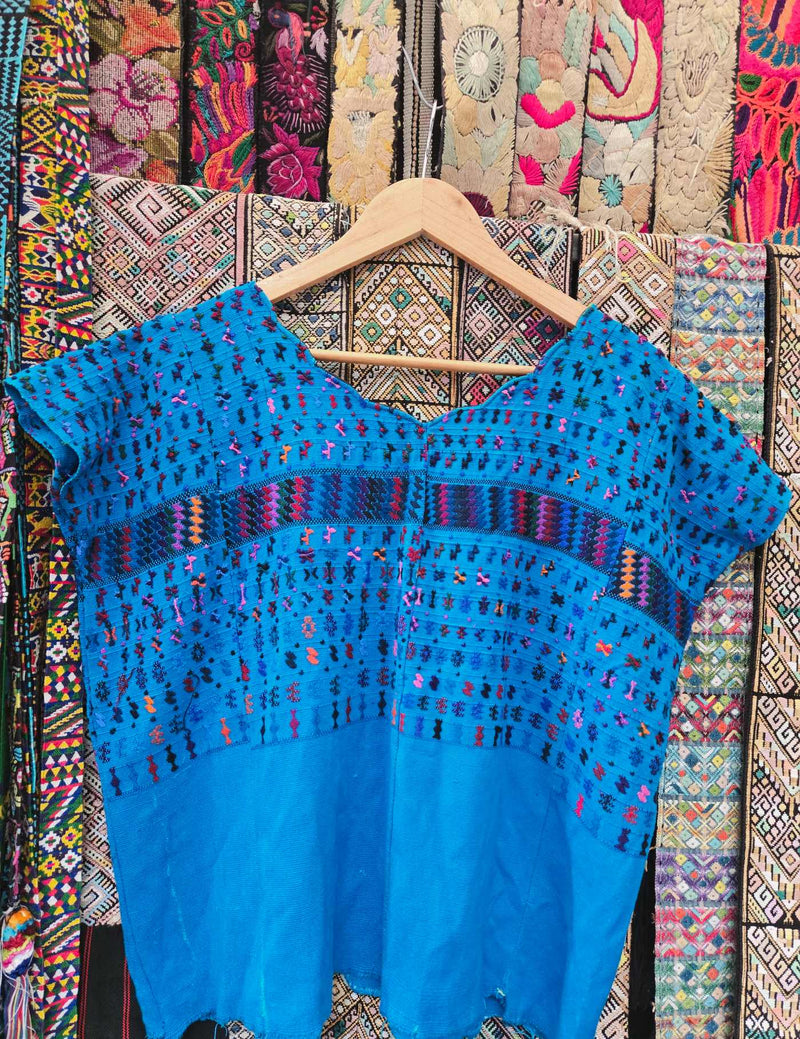 Bright Blue San Lucas Tolimán Huipil #8-187