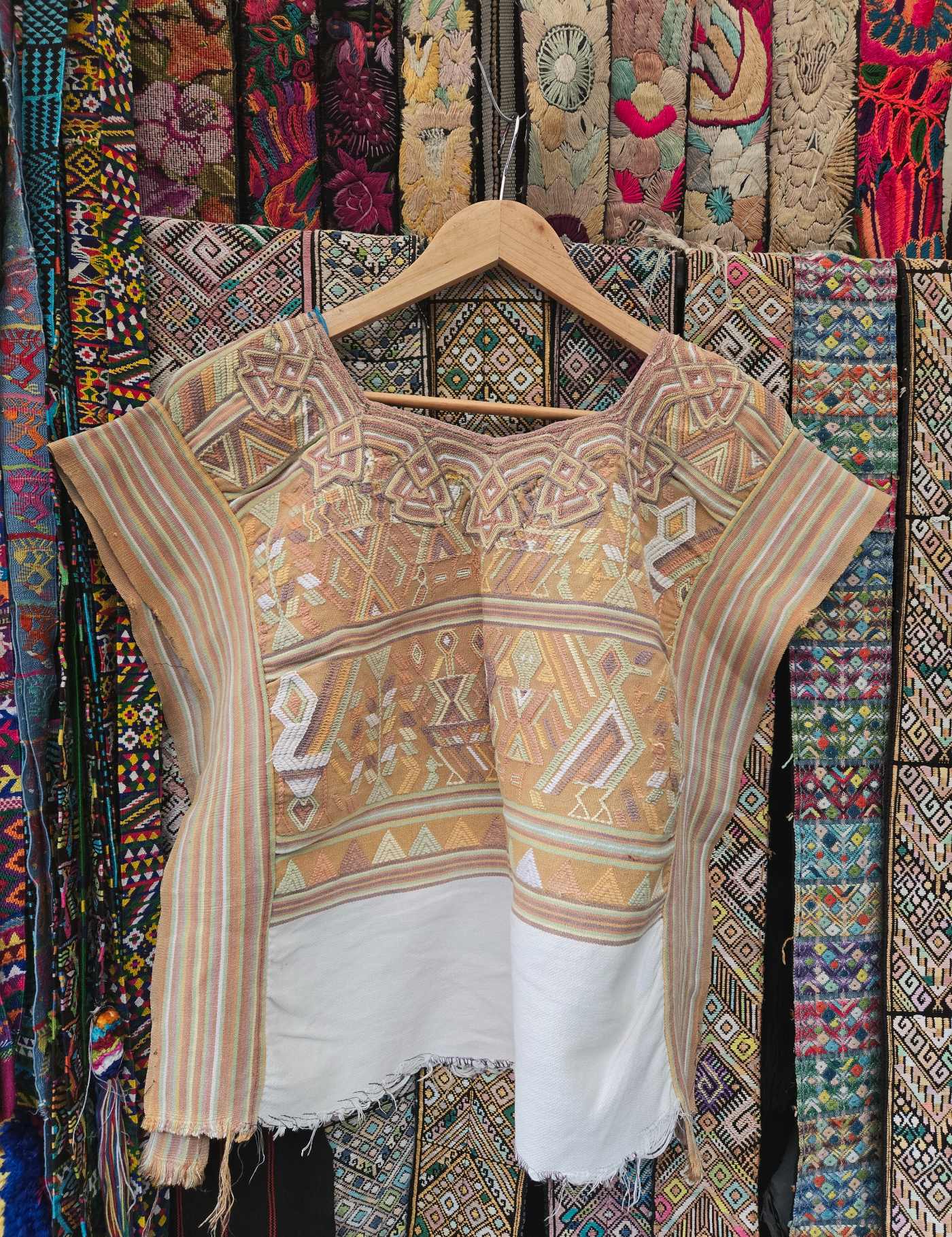 Caramel and White Nebaj Huipil #8-188
