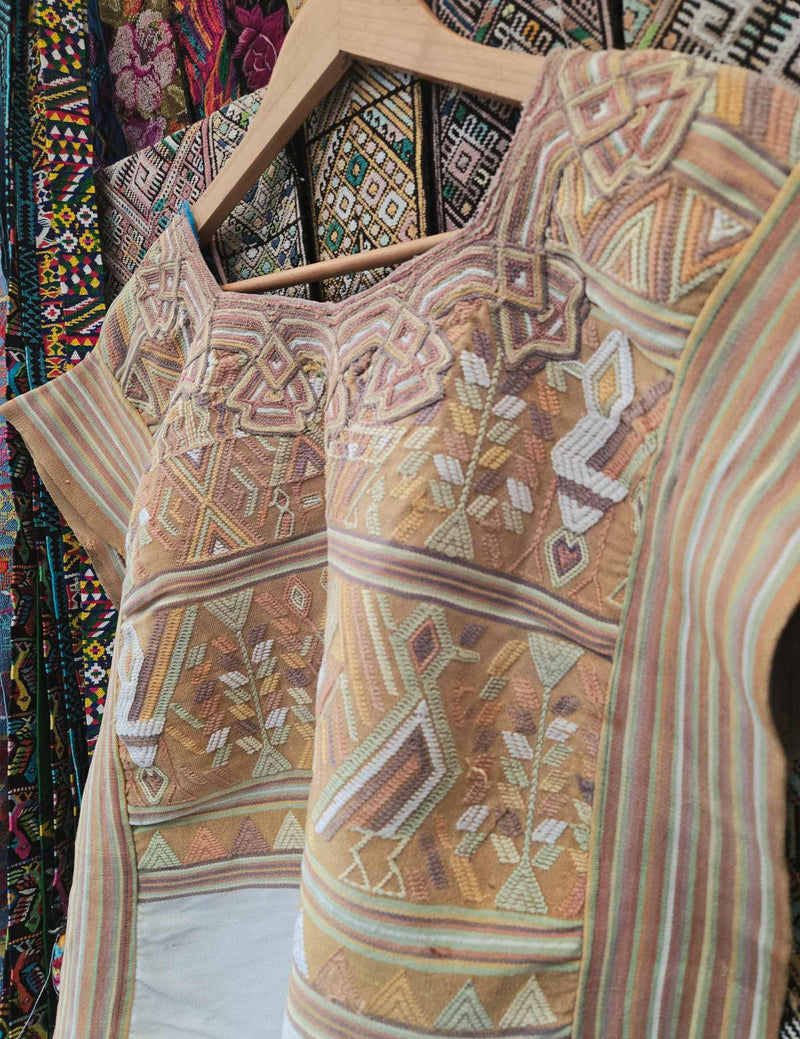 Caramel and White Nebaj Huipil #8-188