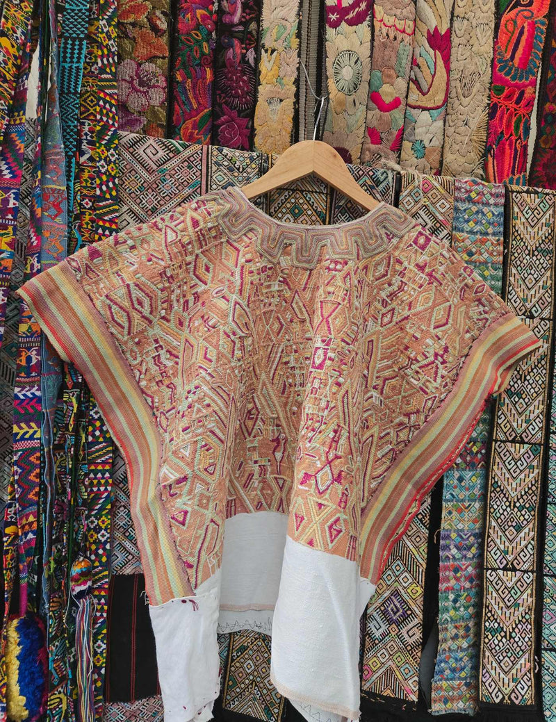 Red and Coral Nebaj Huipil #8-190