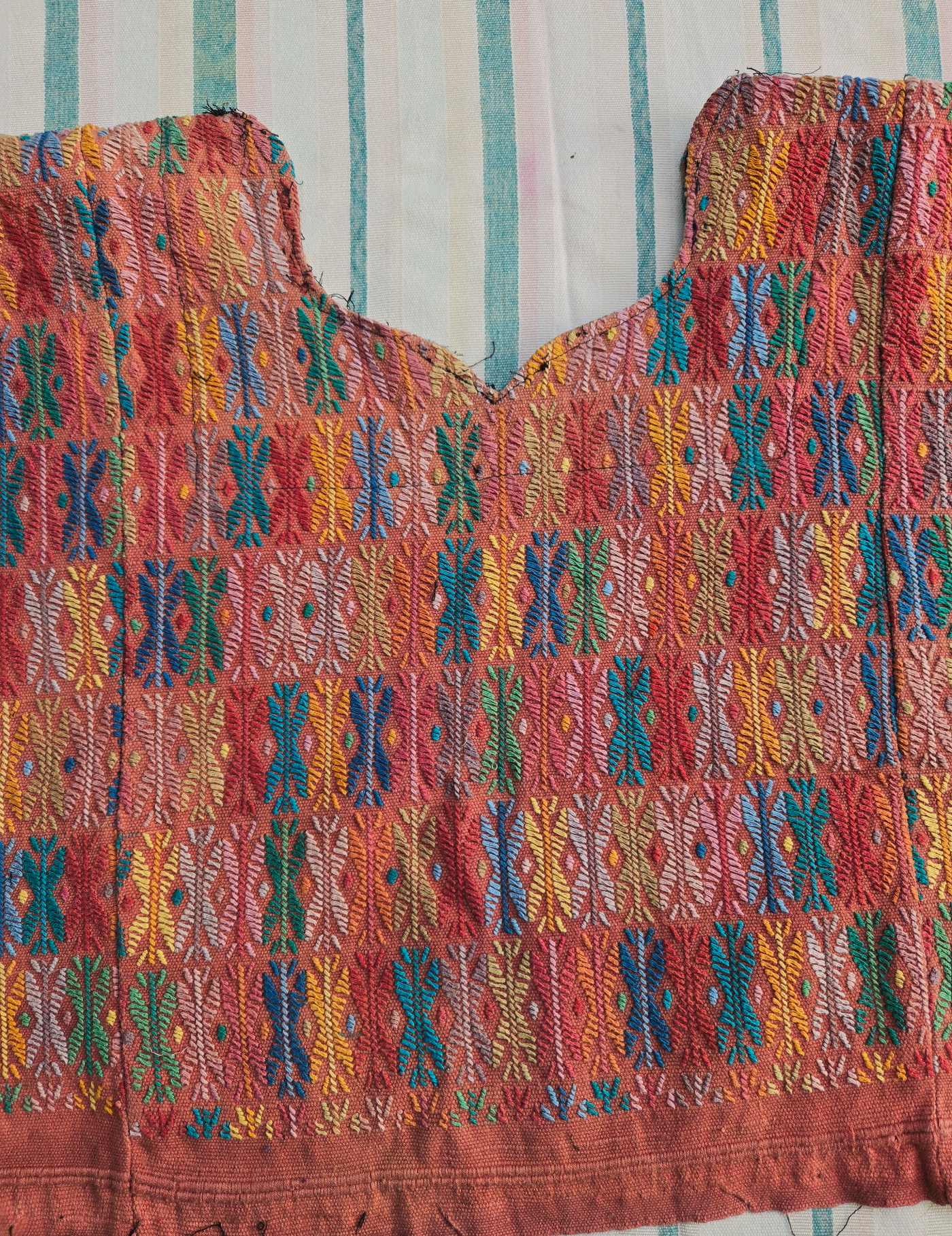 Faded Coral Cobán Huipil #8-191