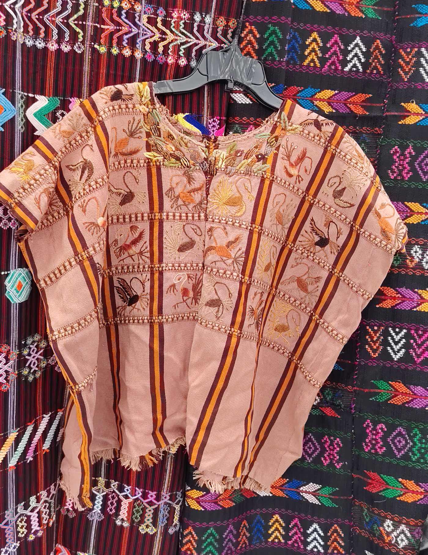Beige and Orange Santiago Huipil #8-198