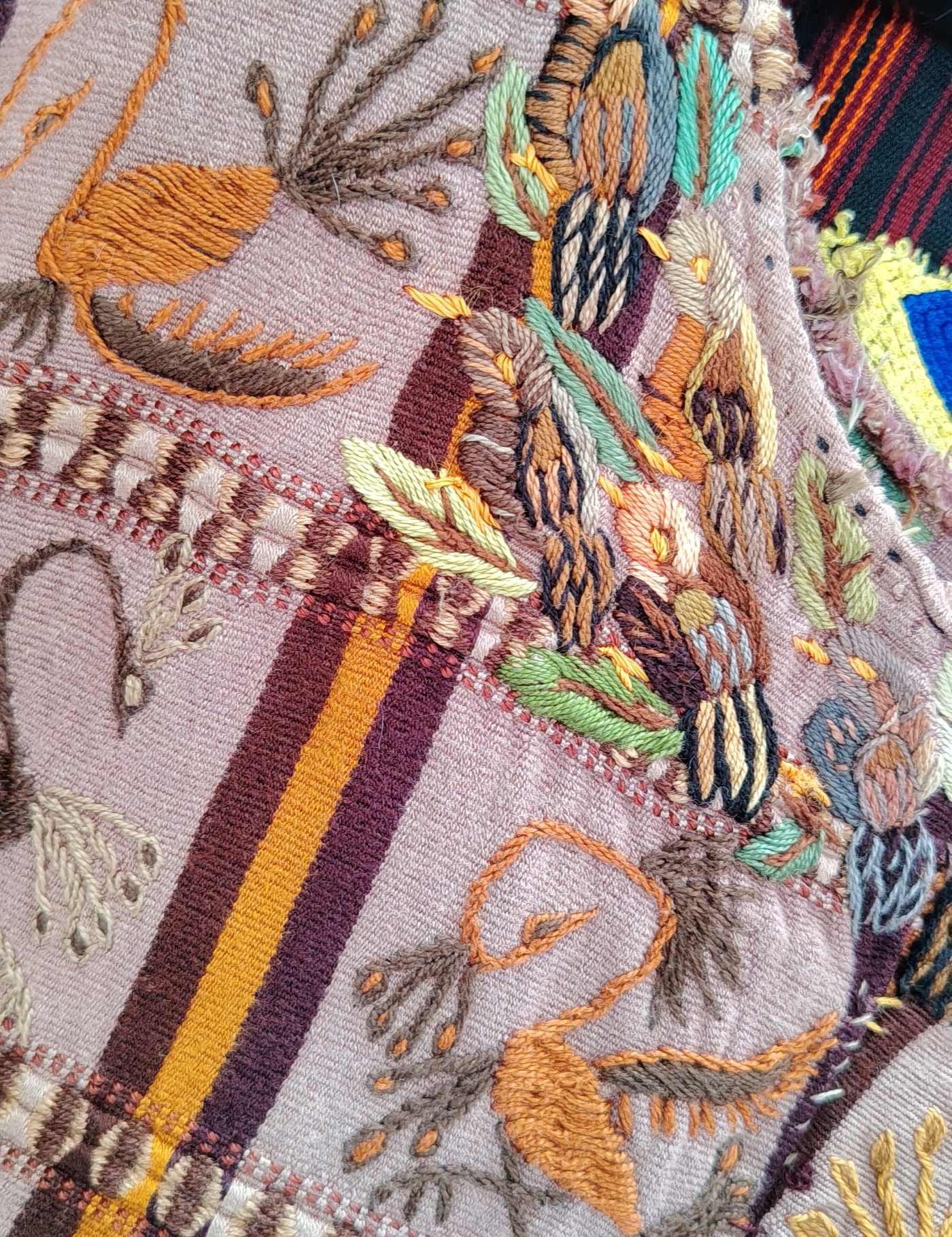Beige and Orange Santiago Huipil #8-198
